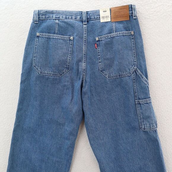 Levi's Loose Fit Jeans Women's 30 Blue Utility Dad Mid Rise Straight Leg Big E - Picture 11 of 13